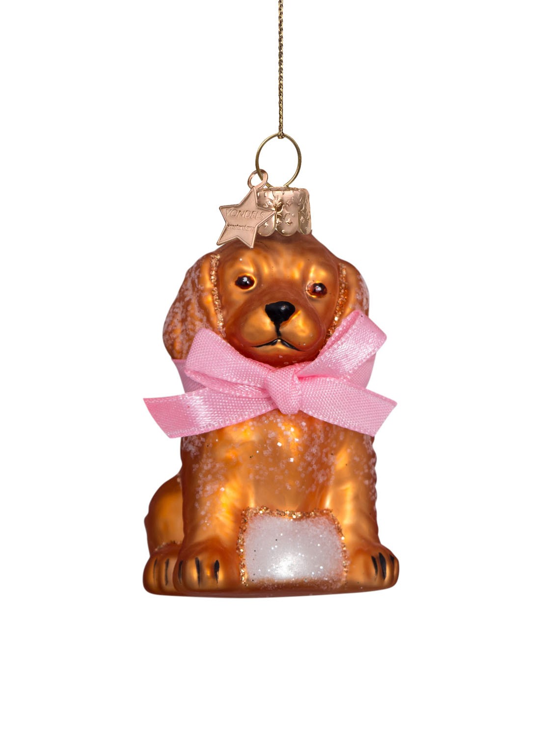 Vondels Labradoodle kersthanger 7 cm - voorkant multicolor