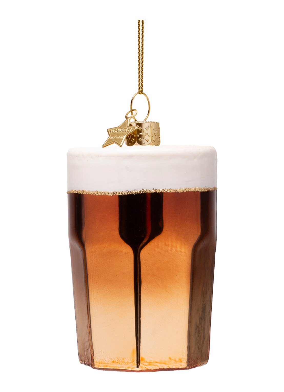 Vondels Latte Macchiato kersthanger 9cm - achterkant 2 bruin