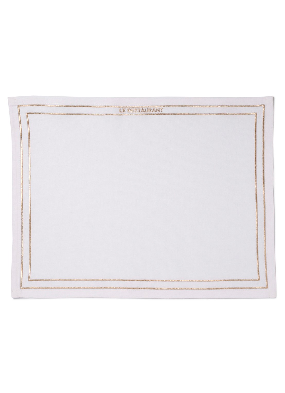 Vondels Le Restaurant placemat 42 x 32 cm set van 2 - detail wit