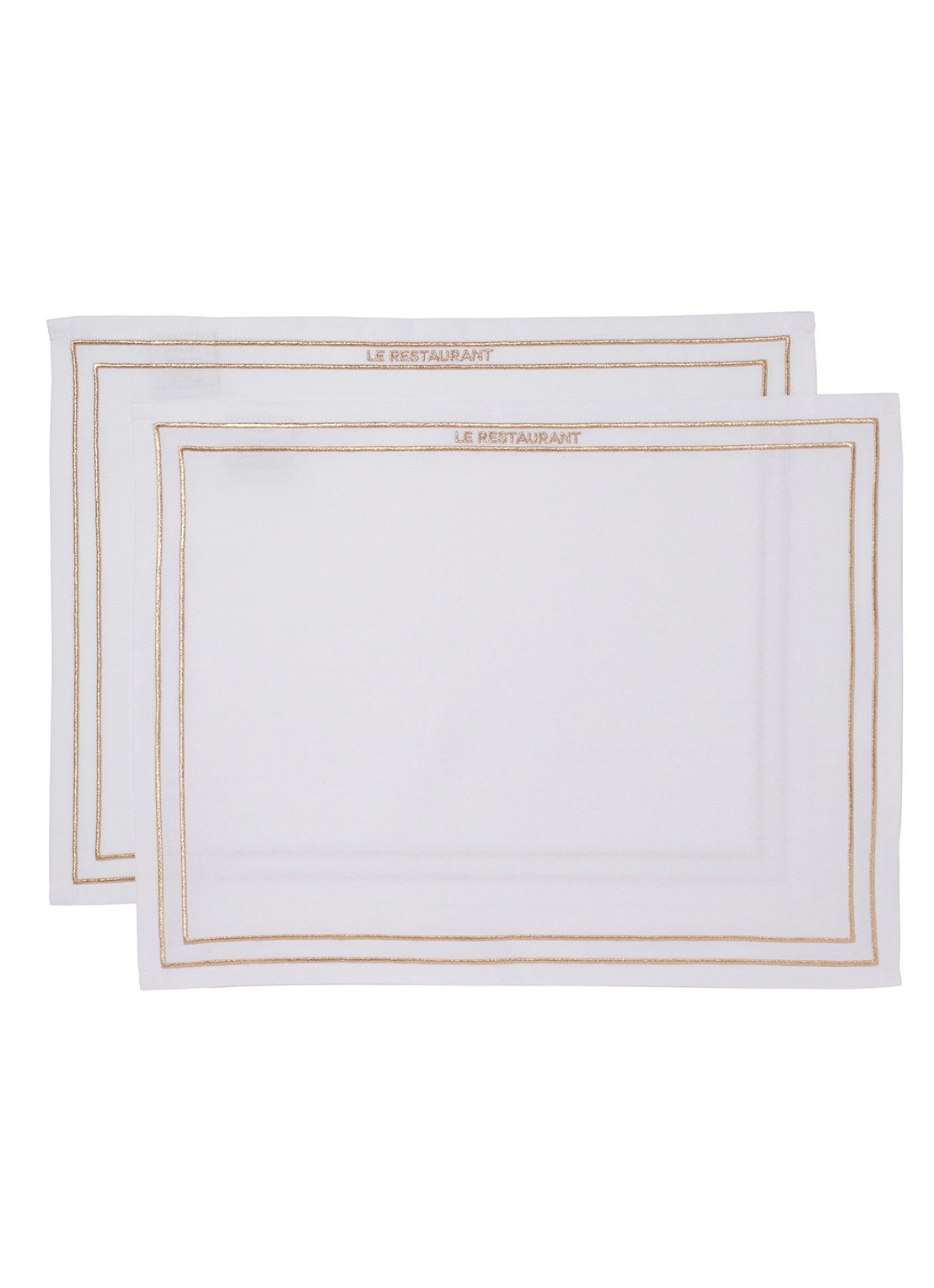 Vondels Le Restaurant placemat 42 x 32 cm set van 2 - voorkant 2 wit