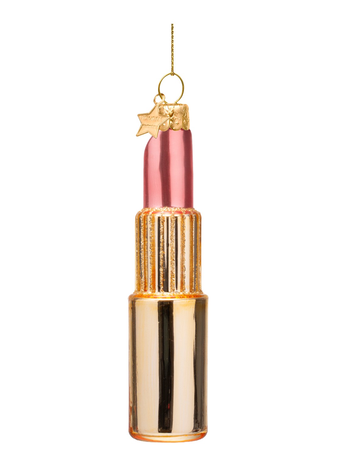Vondels Lipstick kersthanger 11 cm - achterkant 4 goud