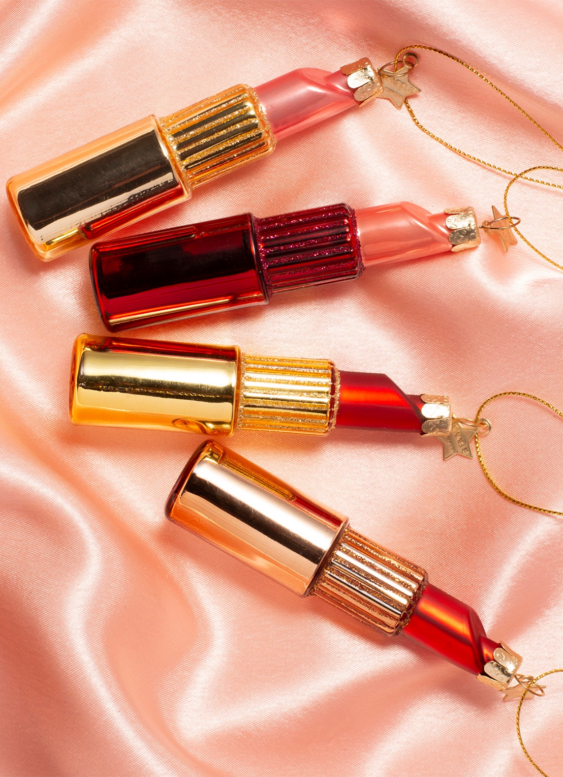 Vondels Lipstick kersthanger 11 cm - voorkant 2 goud