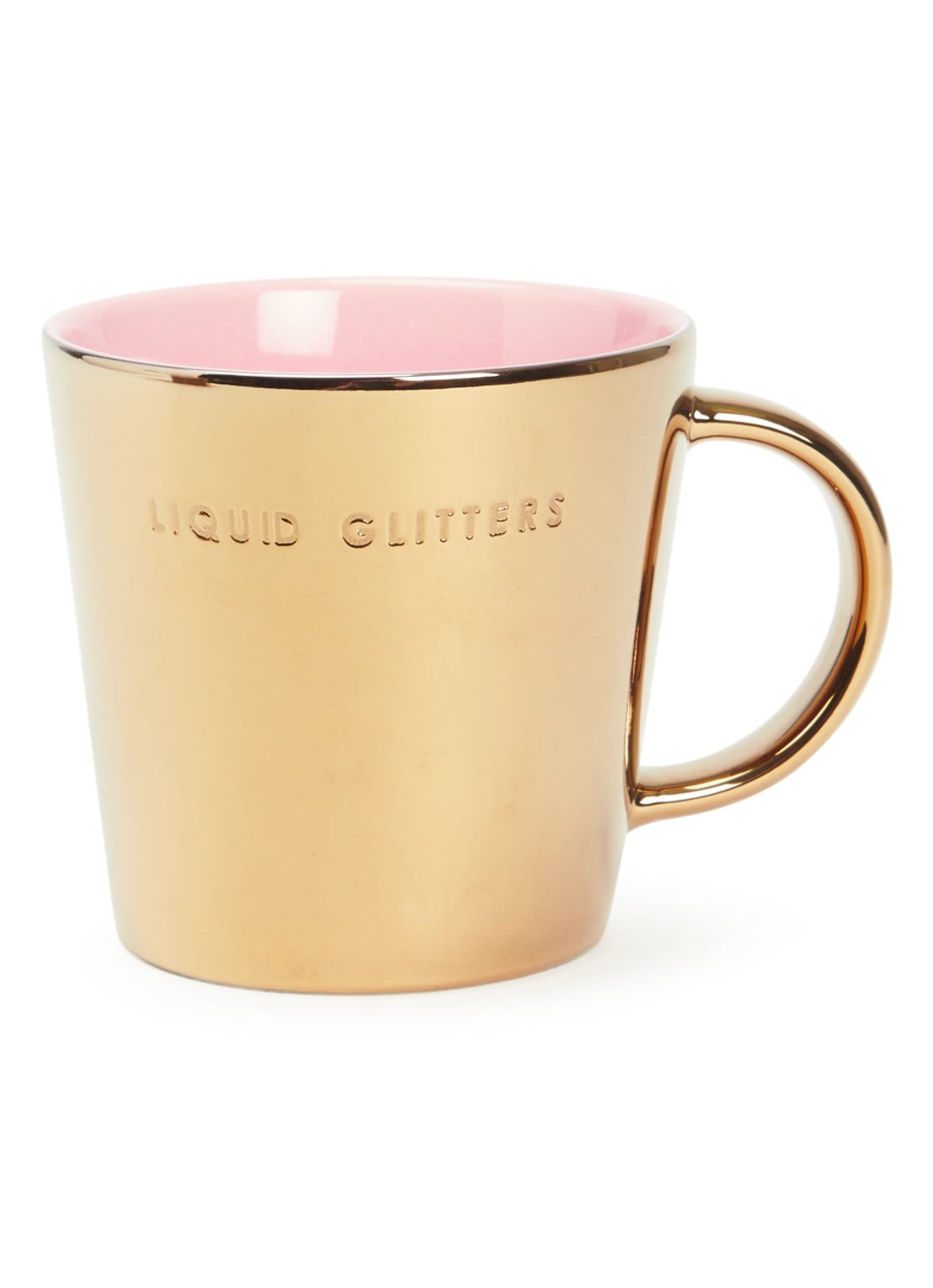 Vondels Liquid Glitters mok 35 cl - voorkant goud