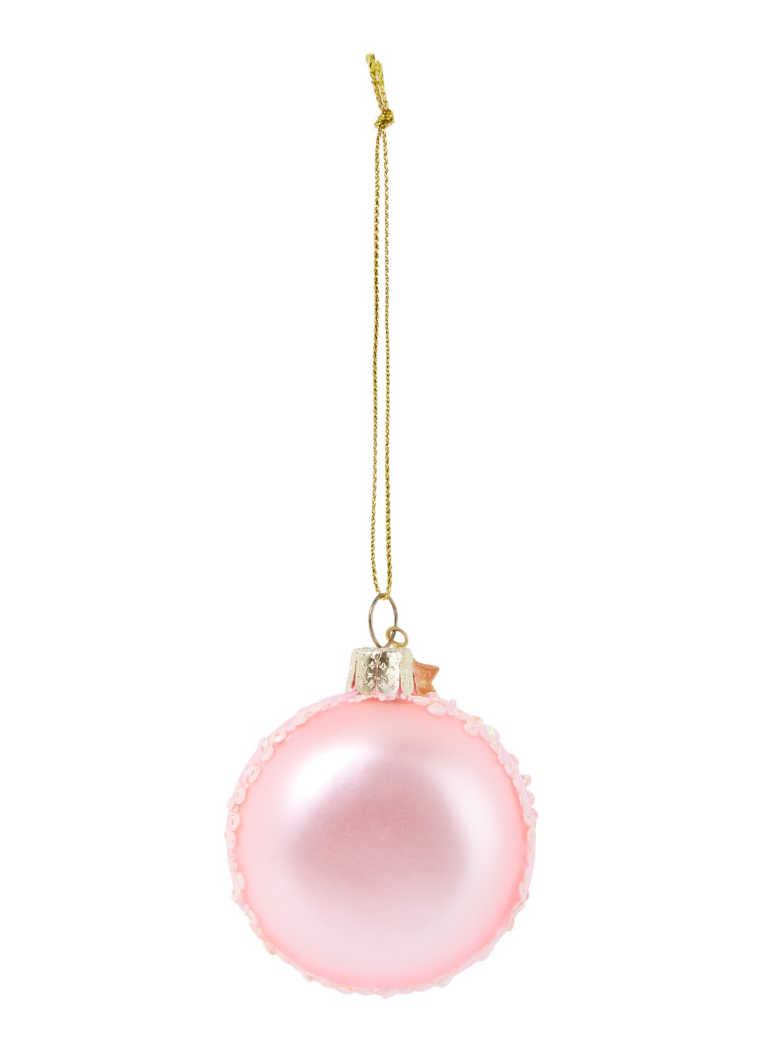 Vondels Macaron kersthanger 7 cm - voorkant roze