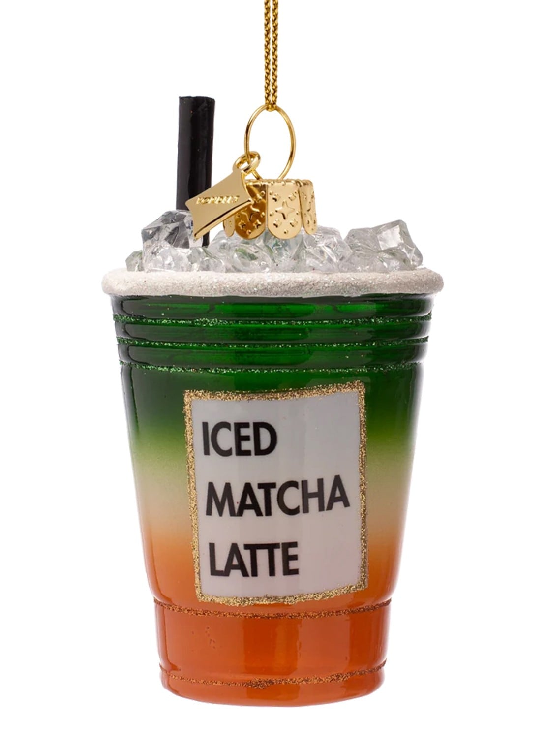 Vondels Mango Iced Matcha kersthanger 10 cm - voorkant 3 groen