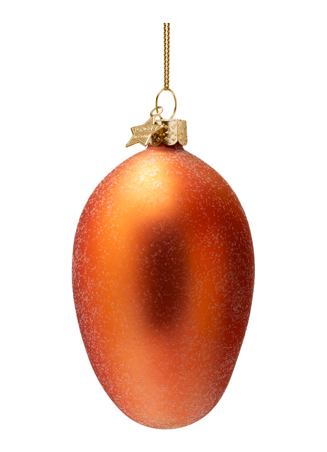 Vondels Mango Kersthanger 9,5 cm - achterkant oranje