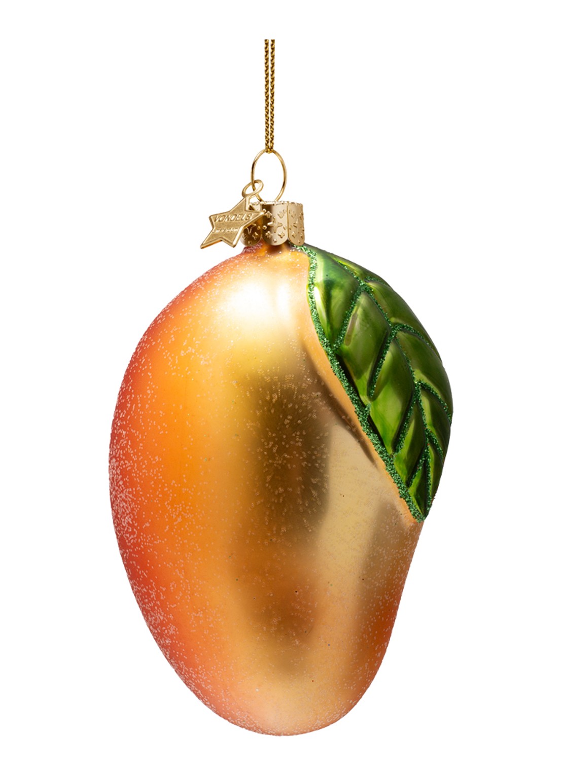 Vondels Mango Kersthanger 9,5 cm - voorkant 2 oranje