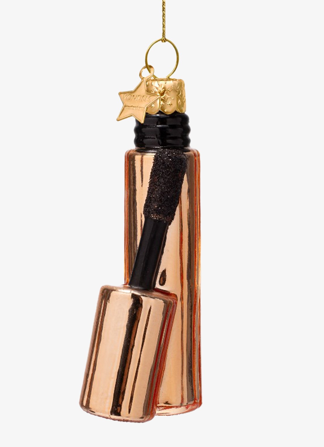 Vondels Mascara kersthanger 9 cm - voorkant goud