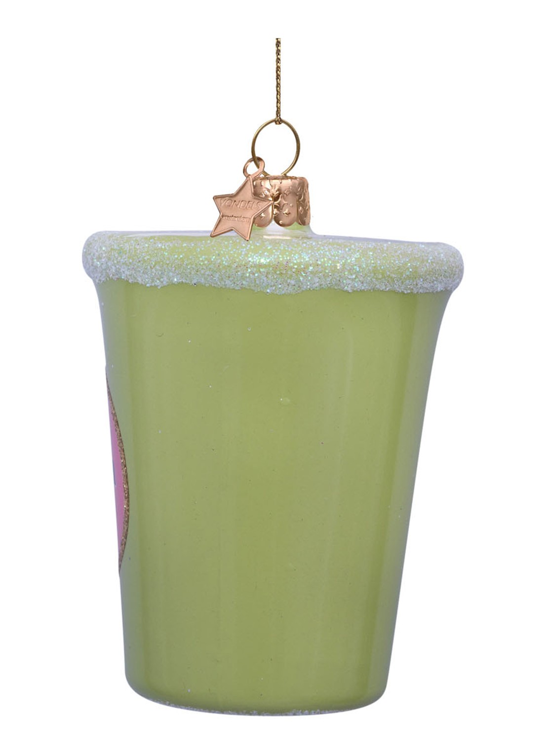 Vondels Matcha Latte kersthanger 8 cm - detail 4 groen