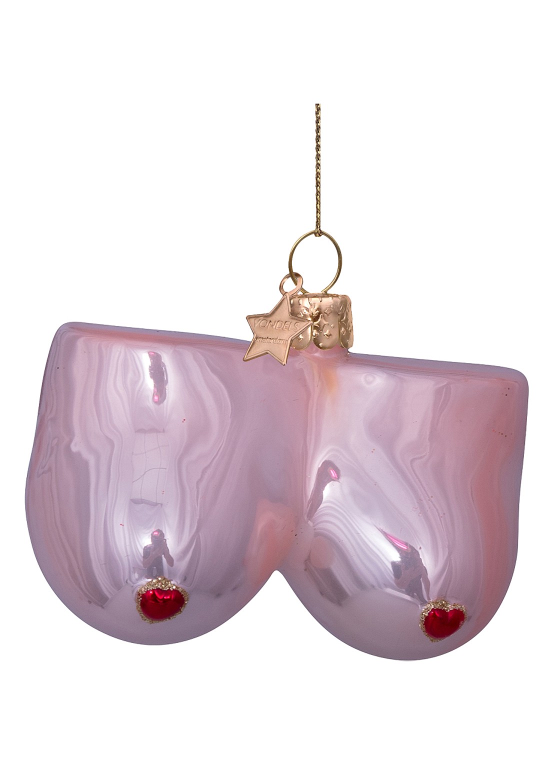 Vondels mid pink boobs w/hearts H6cm - voorkant roze