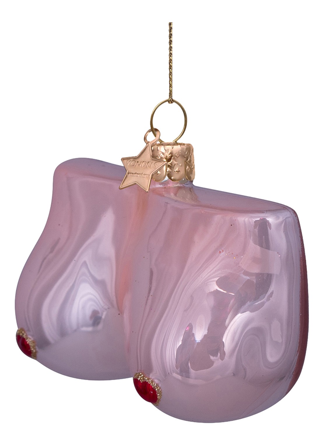 Vondels mid pink boobs w/hearts H6cm - voorkant 2 roze