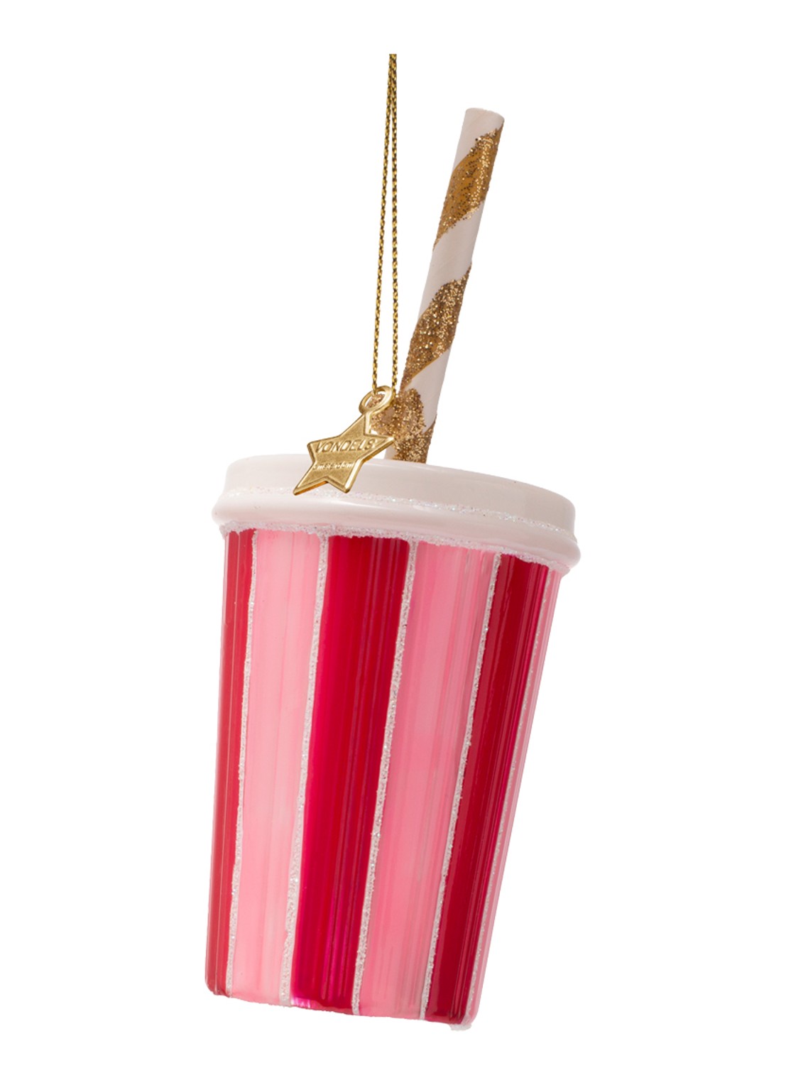Vondels Milkshake kersthanger 14 cm - achterkant 3 roze
