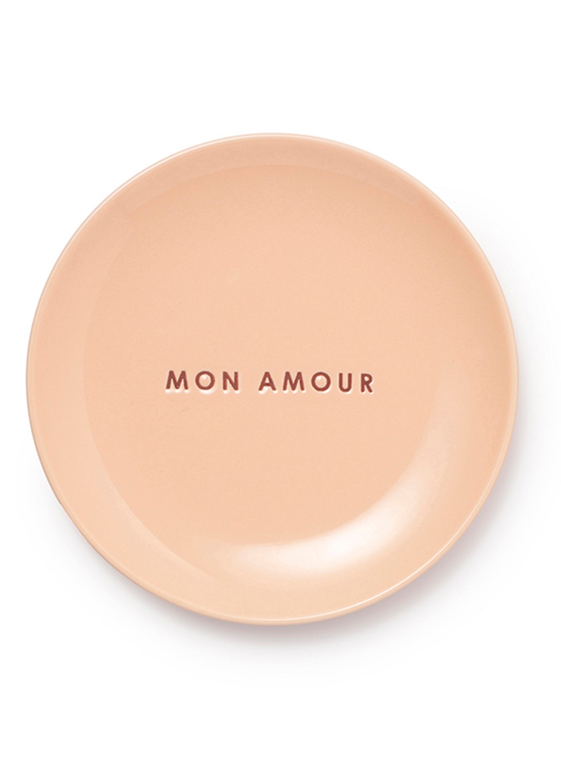 Vondels Mon Amour gebaksbordje 16 cm - voorkant zalmroze