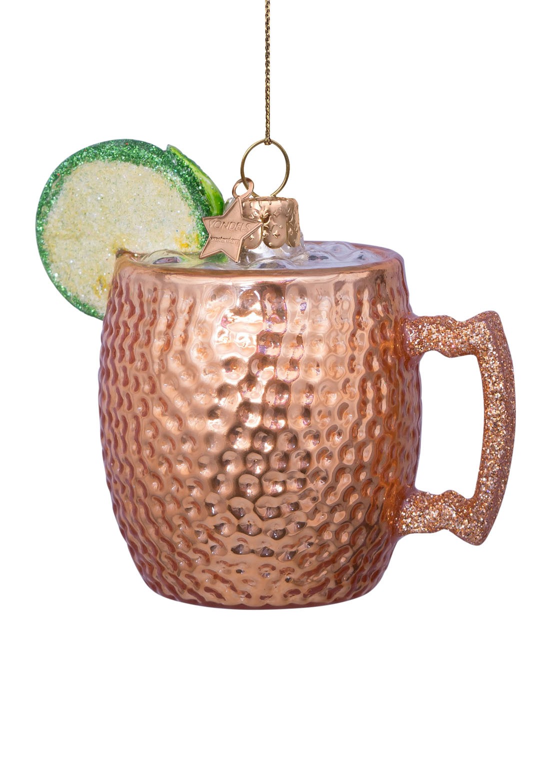 Vondels Moscow Mule kersthanger 7,5 cm - voorkant bruin