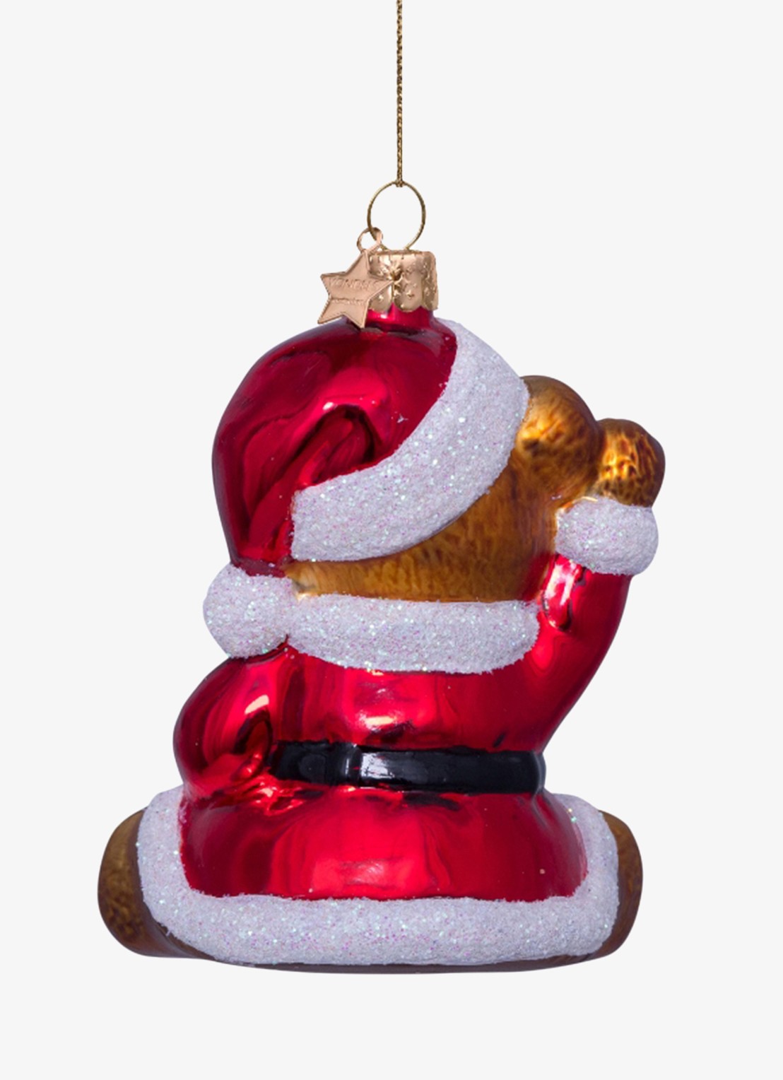 Vondels multi bear w/christmas dress H9.5cm - achterkant multicolor