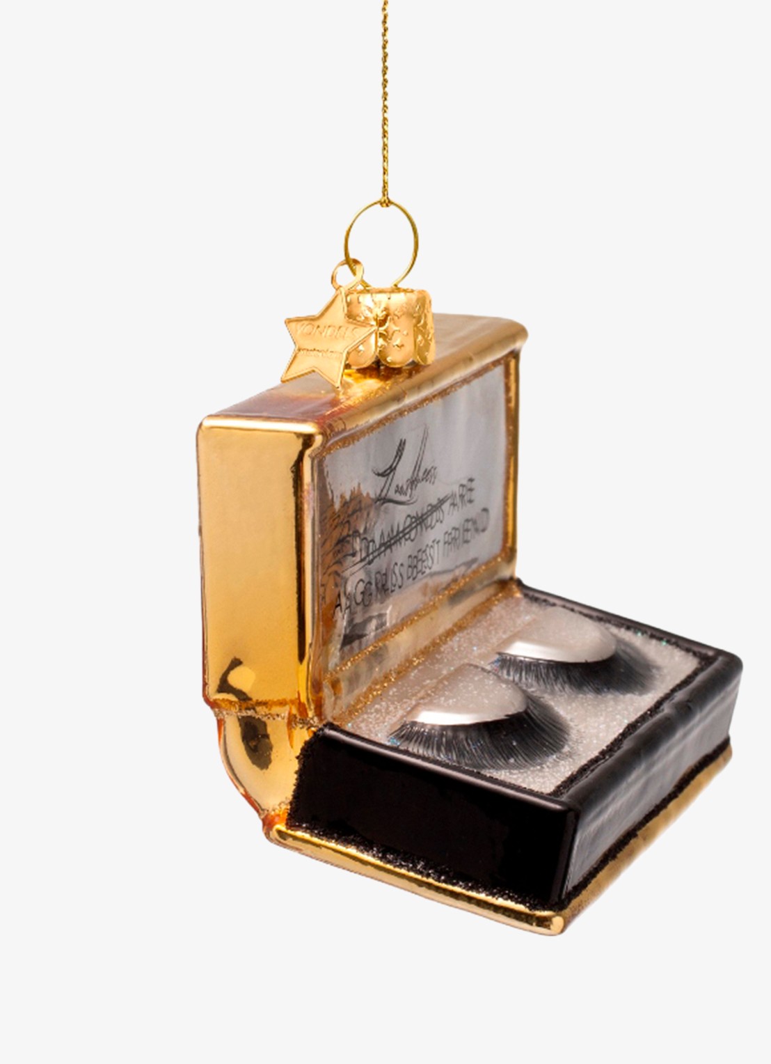 Vondels Nepwimpers kersthanger 7 cm - voorkant 2 goud