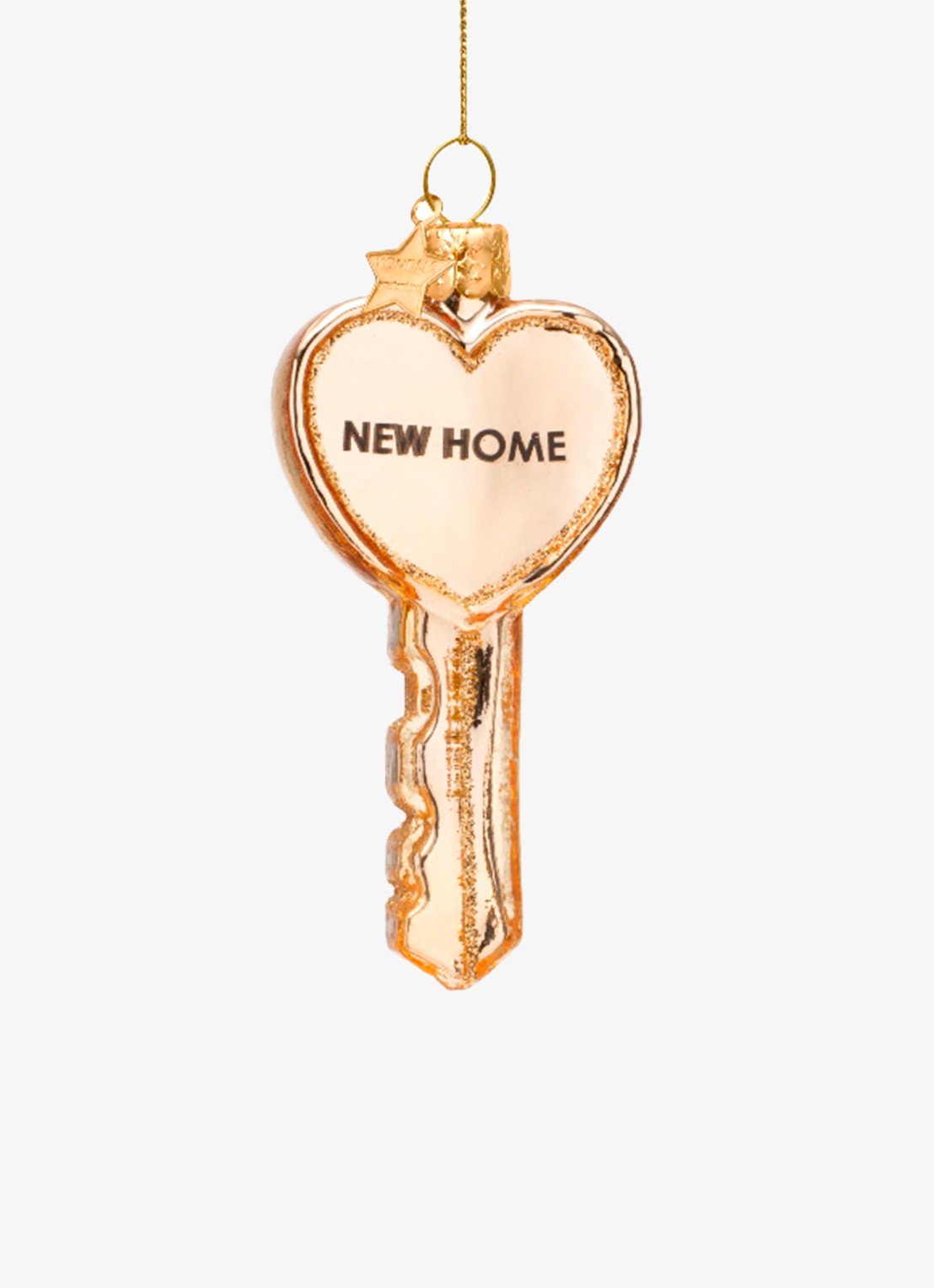 Vondels New Home kersthanger 8,5 cm - achterkant goud