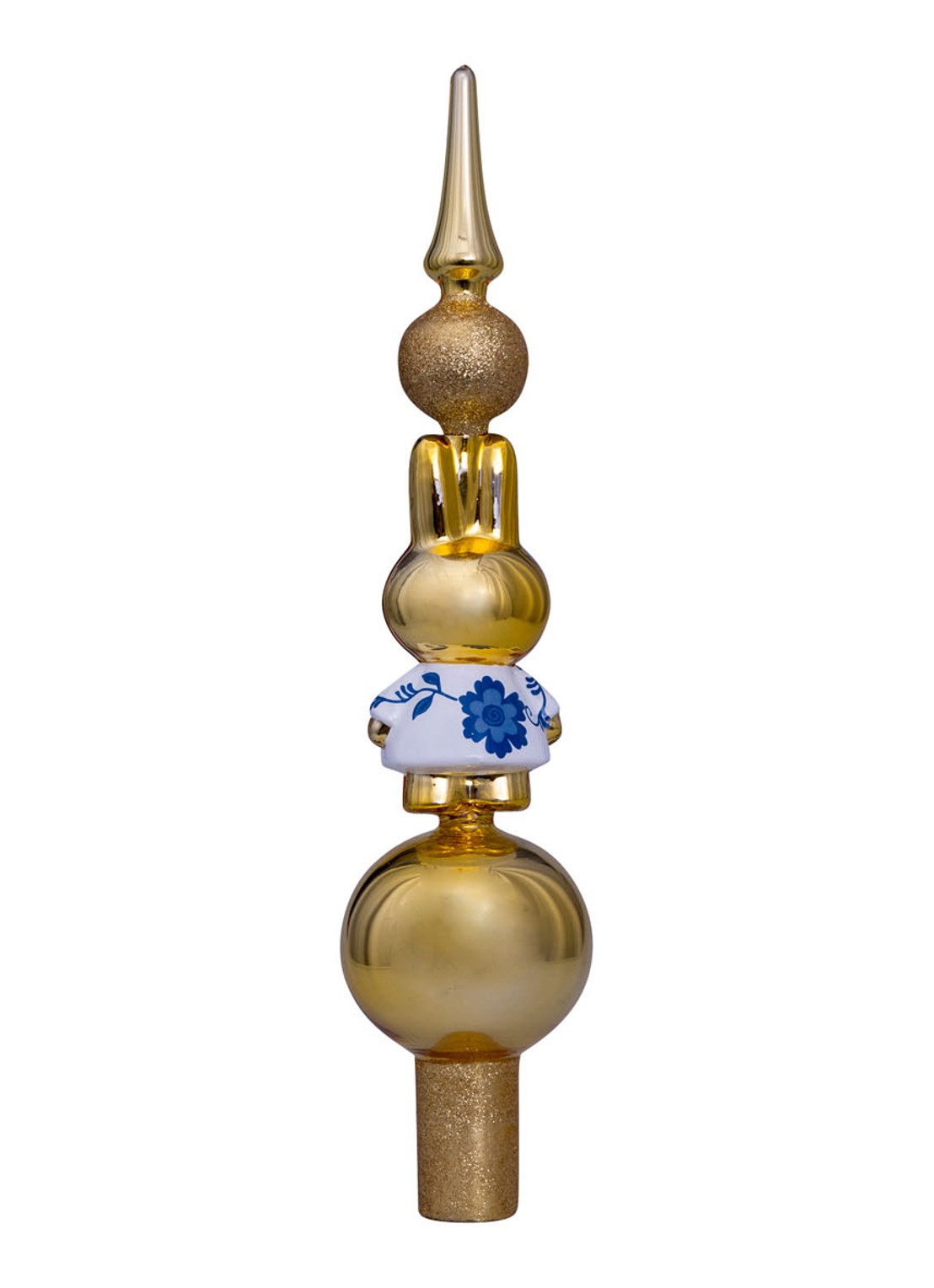 Vondels Nijntje/Miffy in Delfts Blauw Jurk piek 28 cm - detail 5 goud