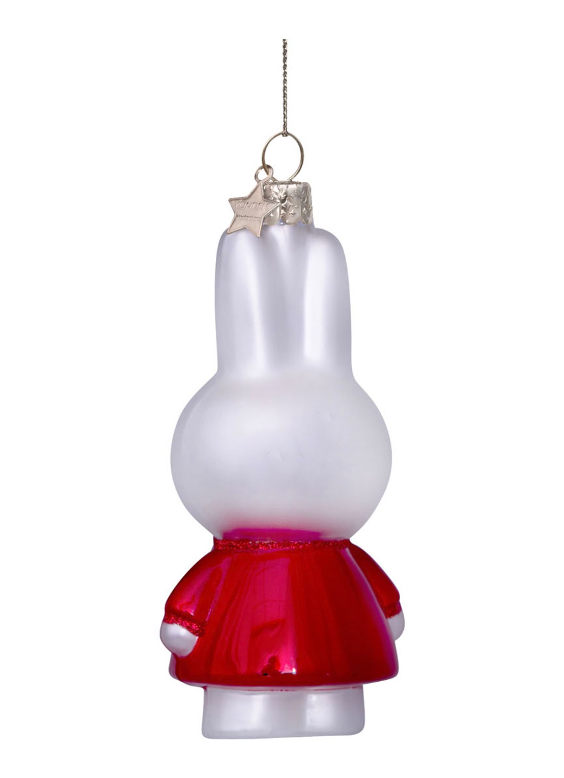 Vondels Nijntje/Miffy in kerstjurk kersthanger 11,5 cm - detail 3 rood
