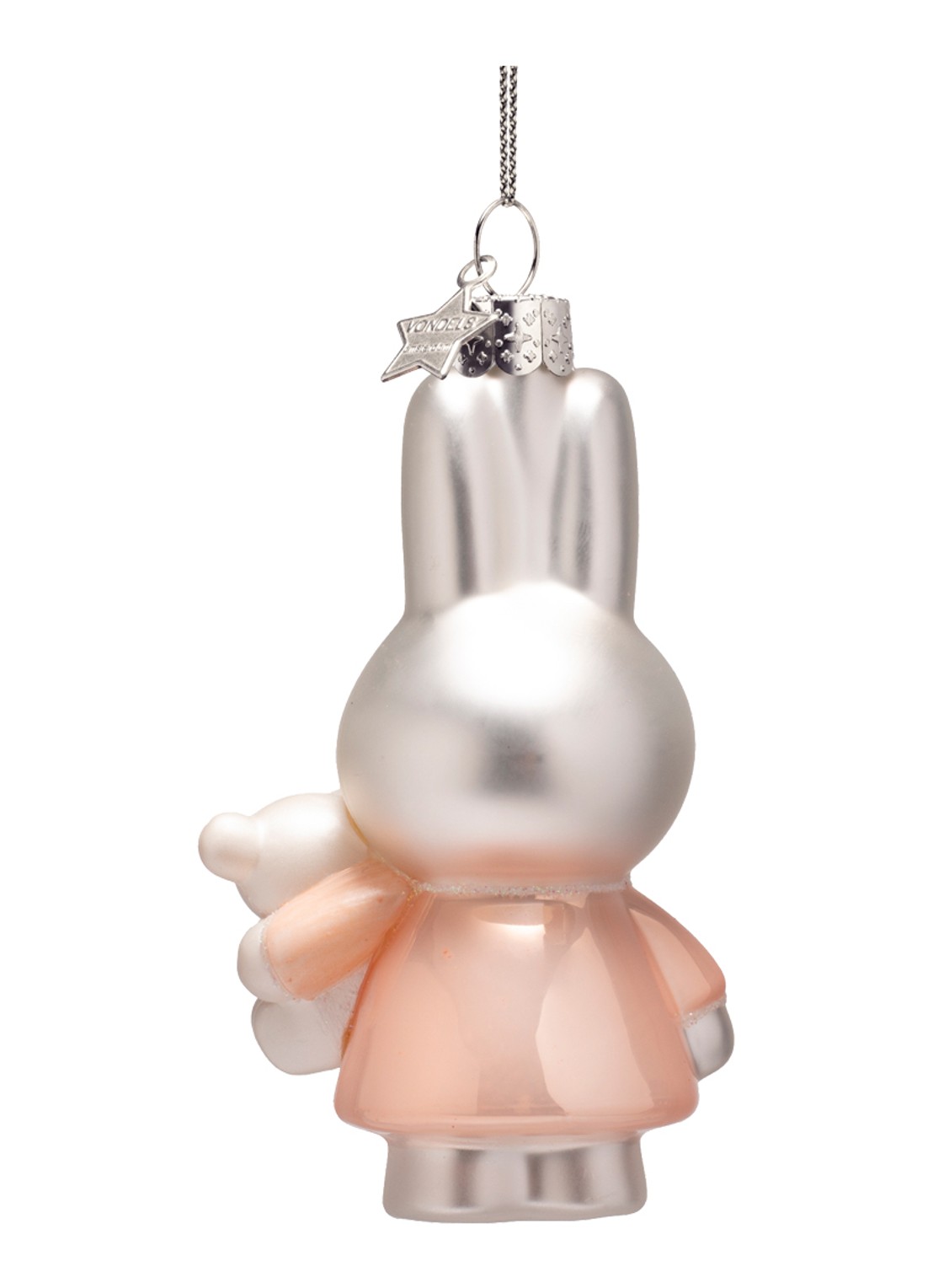 Vondels Nijntje/Miffy met Beer kersthanger 11 cm - achterkant 7 roze