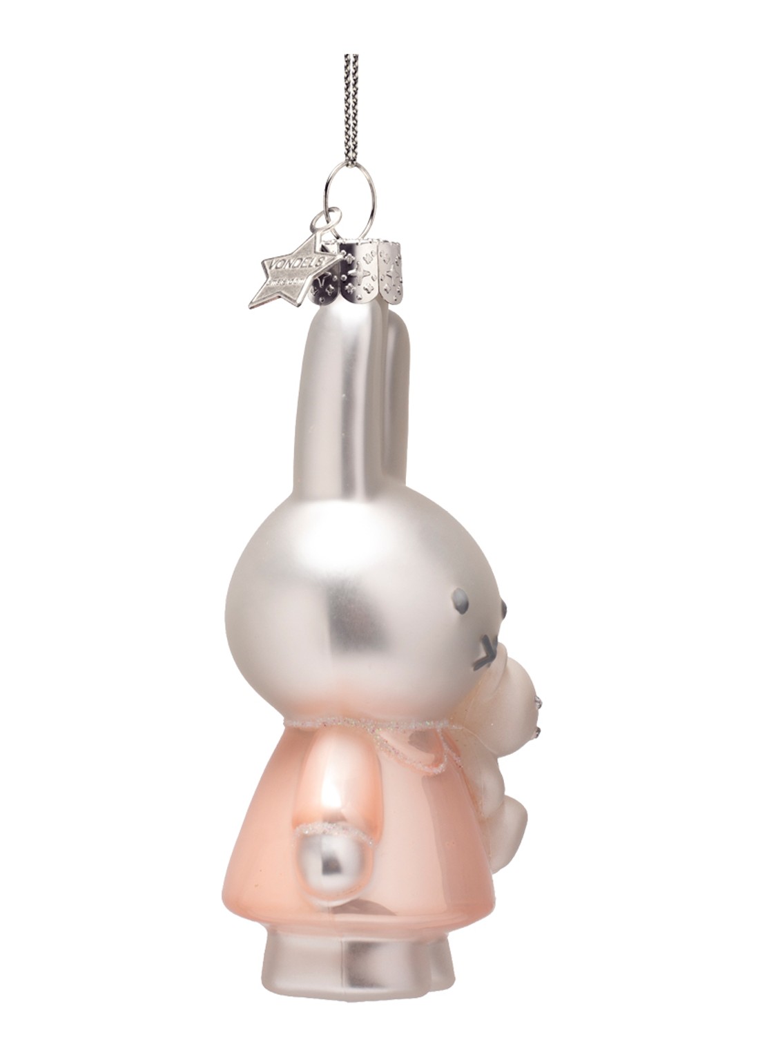 Vondels Nijntje/Miffy met Beer kersthanger 11 cm - detail 4 roze