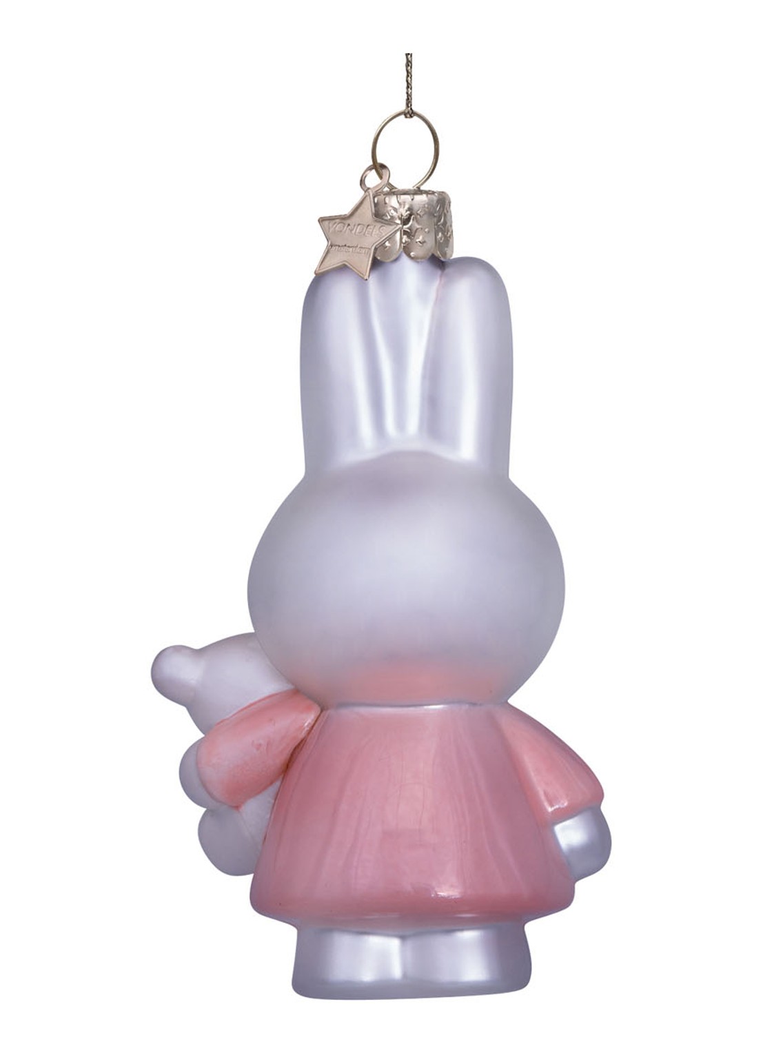Vondels Nijntje/Miffy met Beer kersthanger 11 cm - detail 5 roze