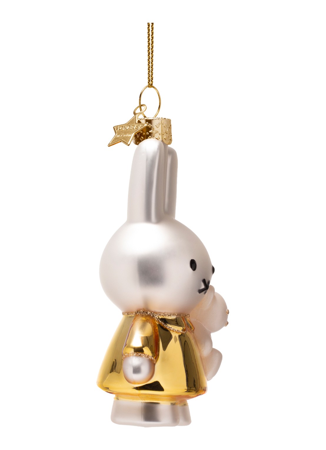 Vondels Nijntje/Miffy met beer kersthanger 11cm - detail 3 goud