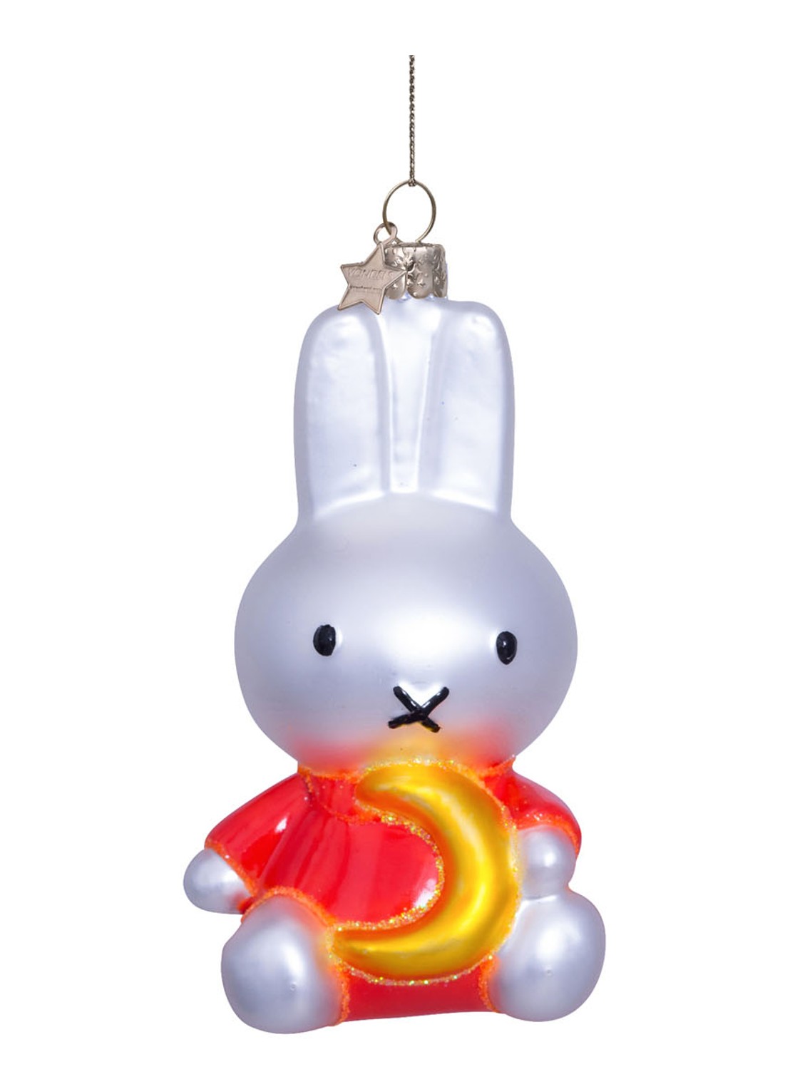 Vondels Nijntje/Miffy met Maan kersthanger 10,5 cm - voorkant 5 multicolor
