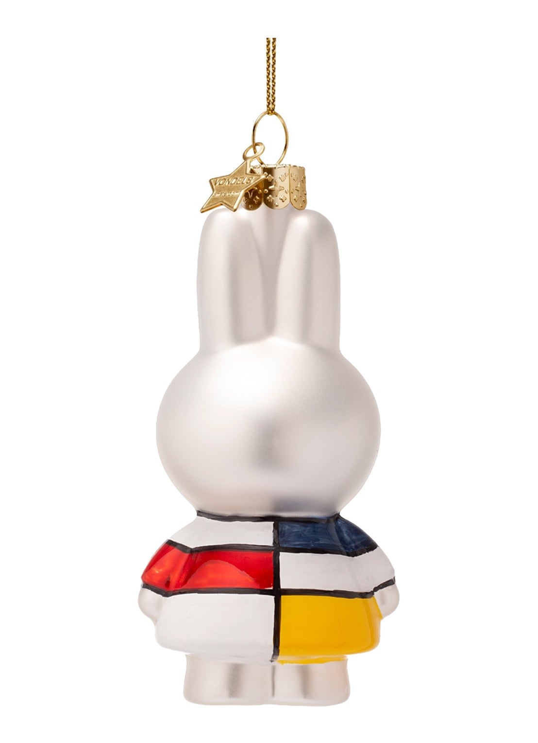 Vondels Nijntje/Miffy Mondriaan 11 cm - achterkant zilver