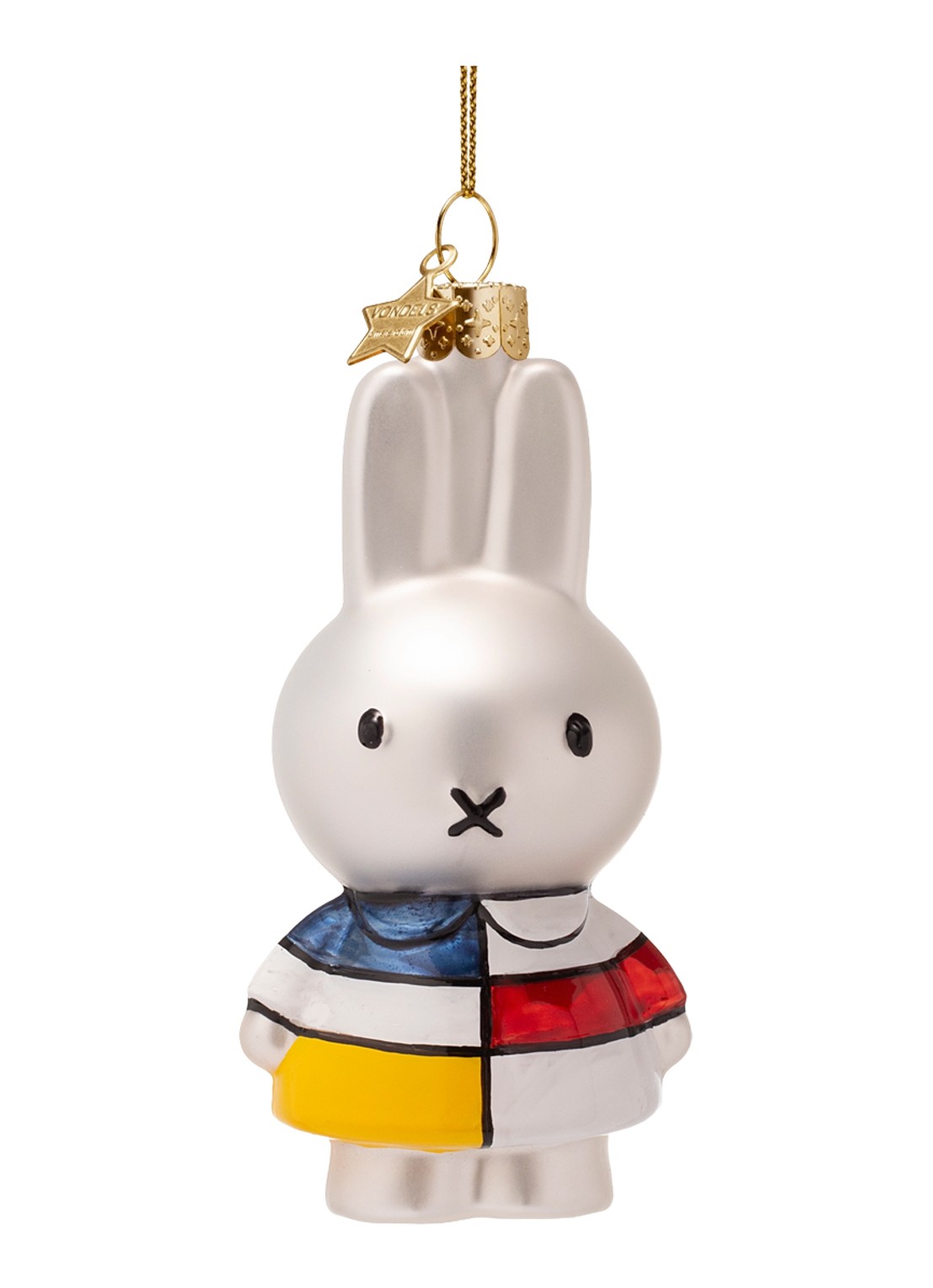 Vondels Nijntje/Miffy Mondriaan 11 cm - voorkant 2 zilver