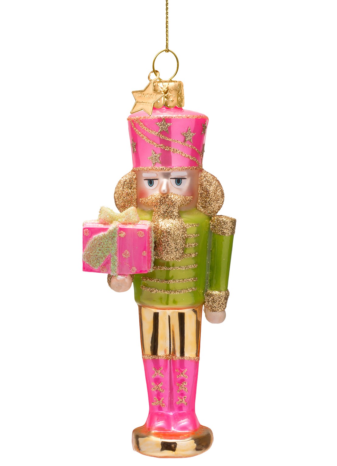 Vondels Notenkraker kersthanger 16 cm - voorkant 2 multicolor