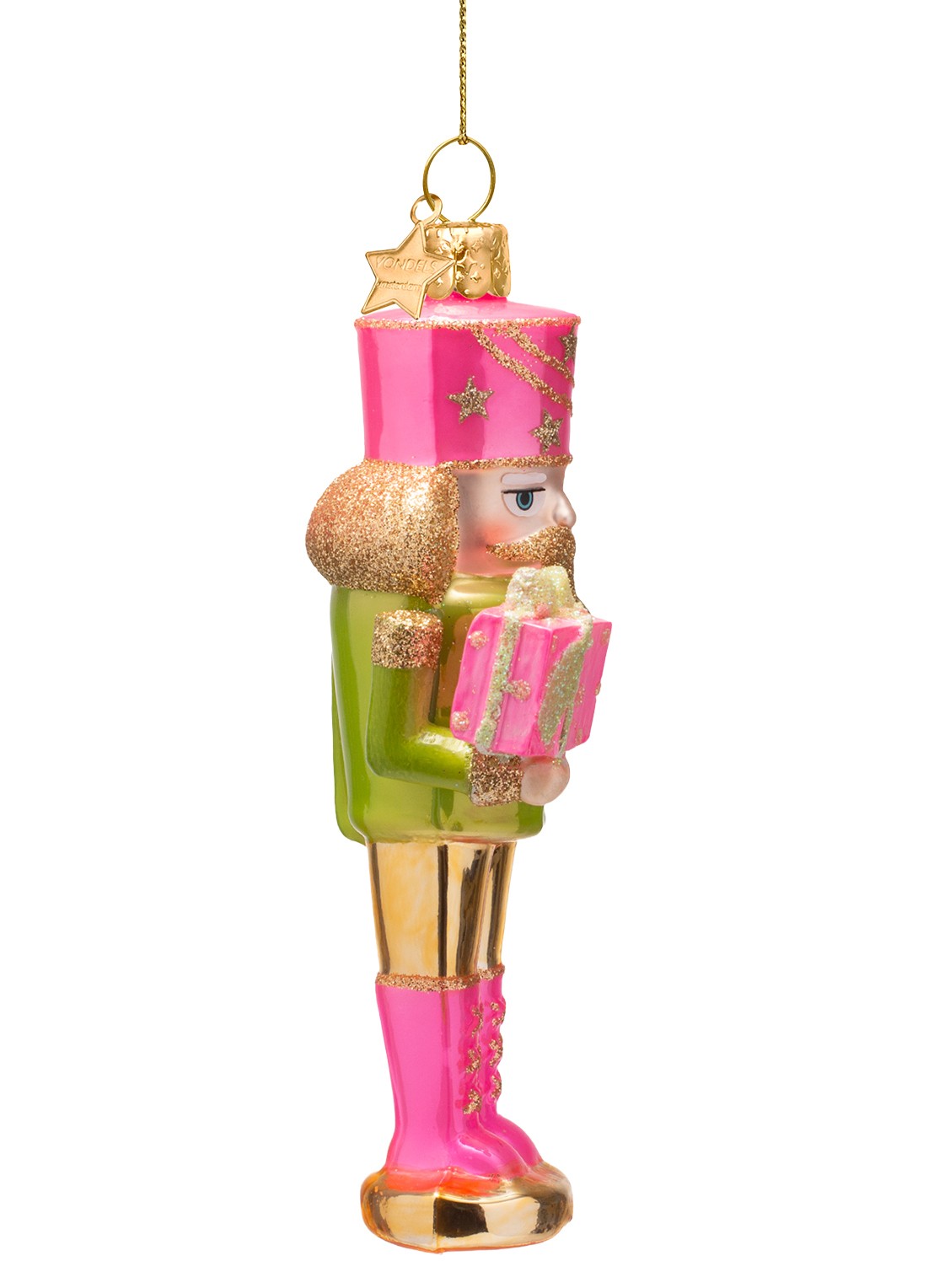 Vondels Notenkraker kersthanger 16 cm - voorkant 3 multicolor