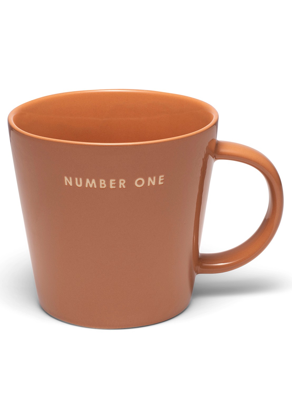 Vondels Number One mok 50 cl - voorkant roodbruin