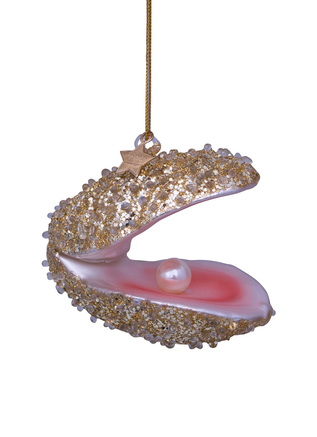 Vondels Oester kersthanger 6,5 cm - detail 4 goud