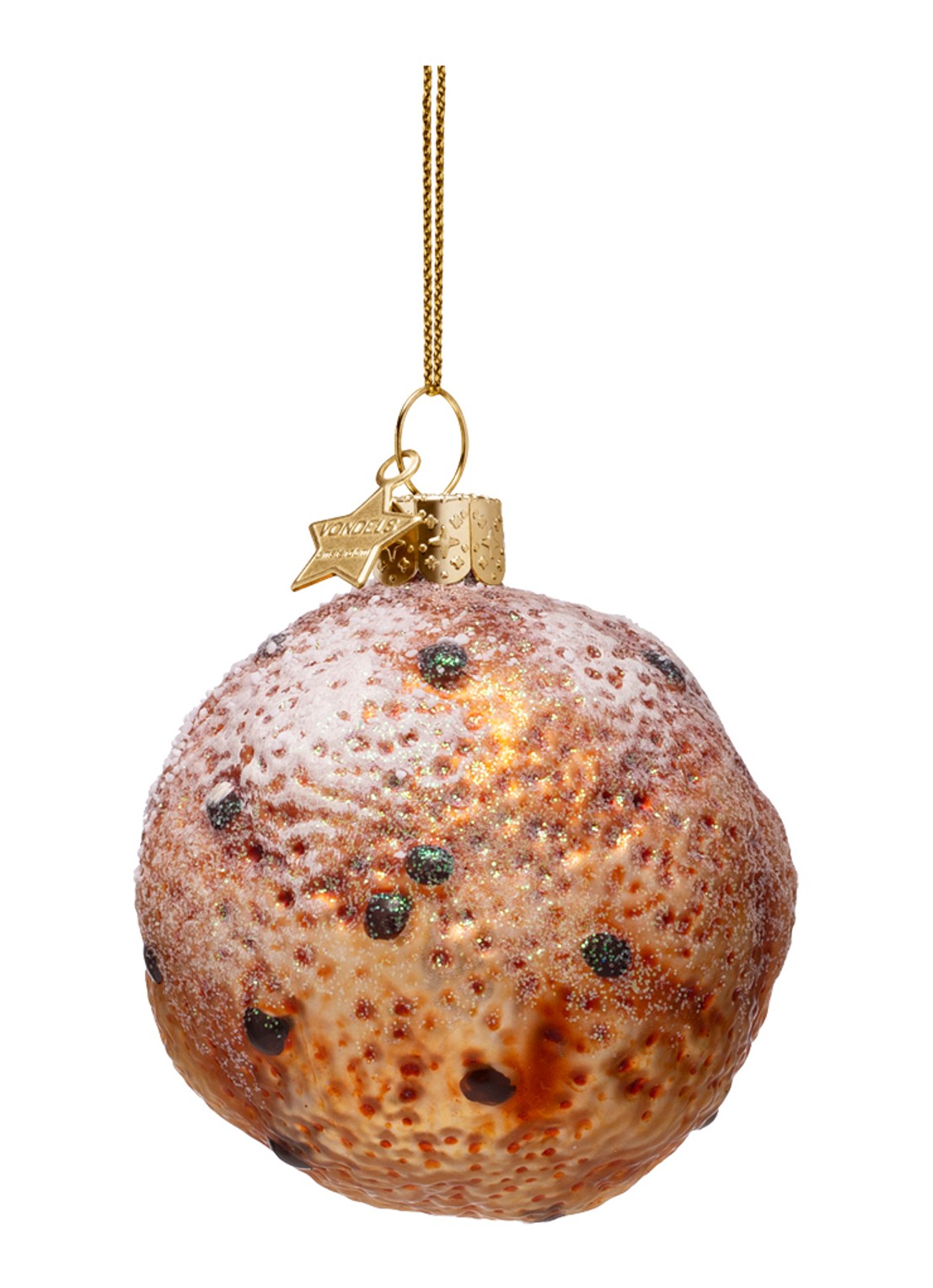 Vondels Oliebol kersthanger 7 cm - detail bruin