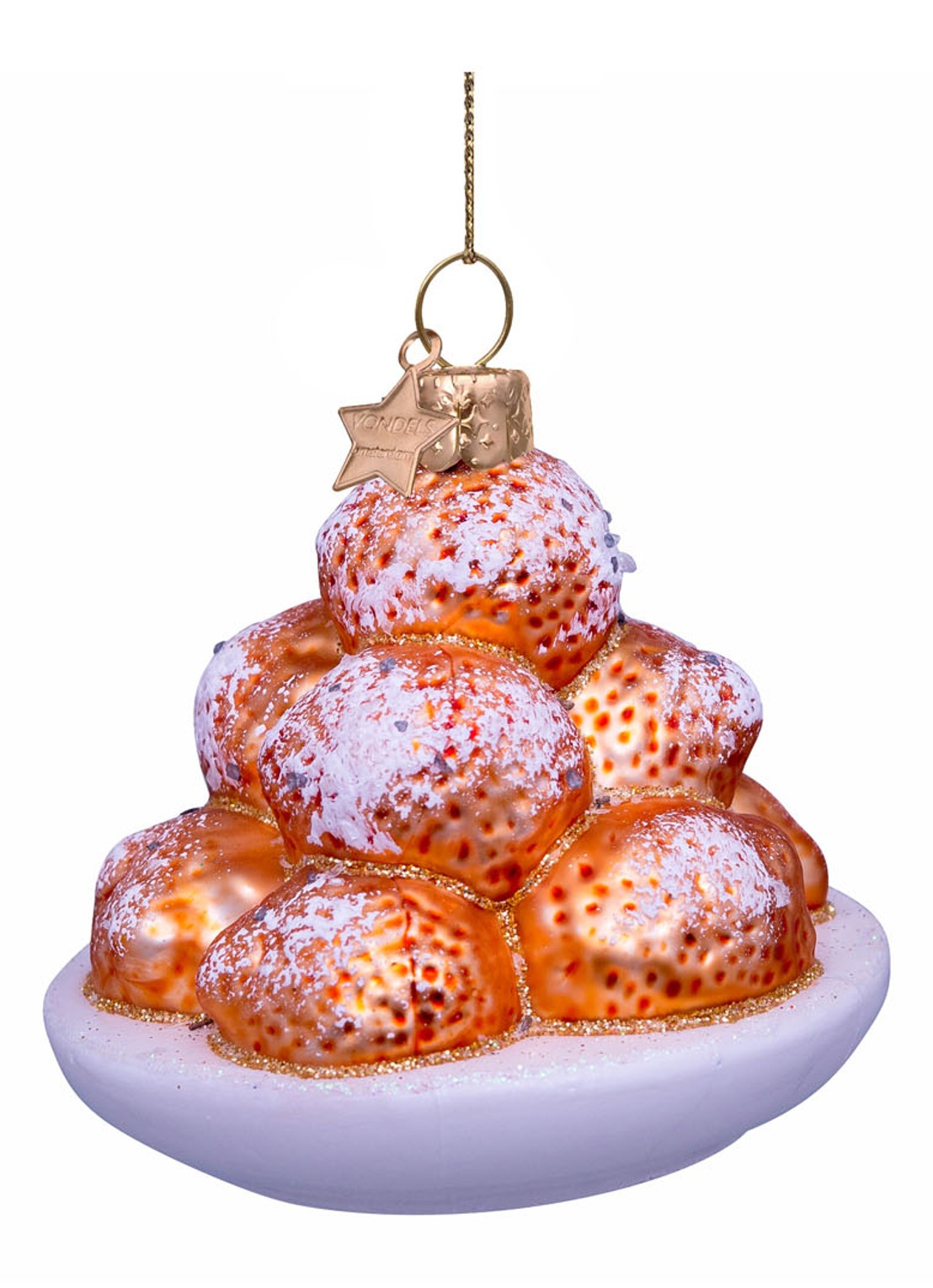 Vondels Oliebollen kersthanger 7 cm - detail 3 multicolor