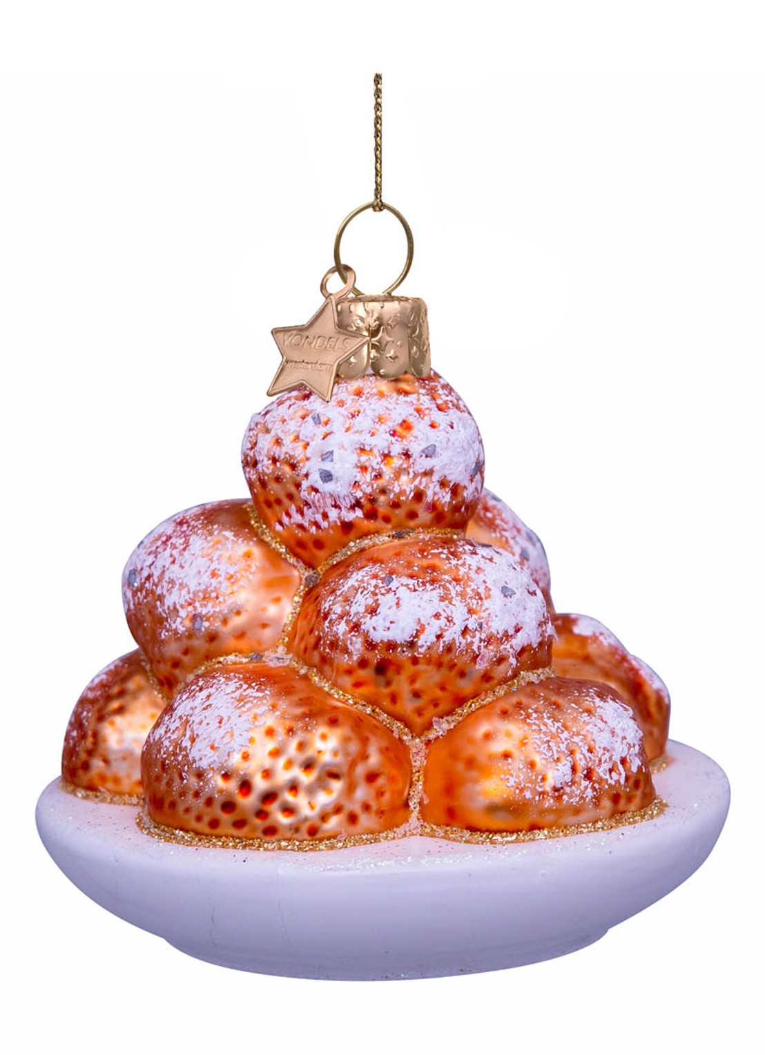 Vondels Oliebollen kersthanger 7 cm - detail 4 multicolor