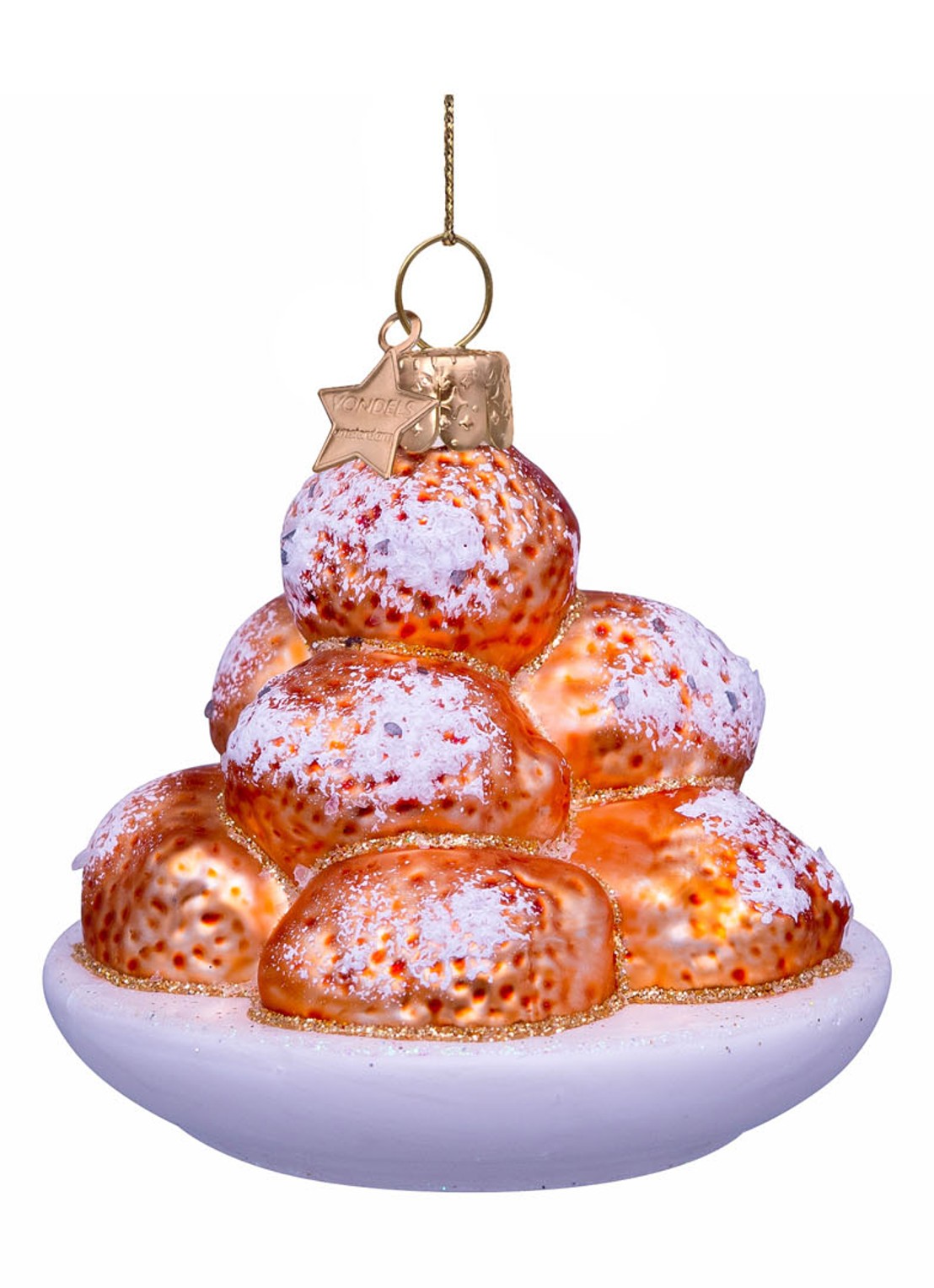 Vondels Oliebollen kersthanger 7 cm - detail 5 multicolor