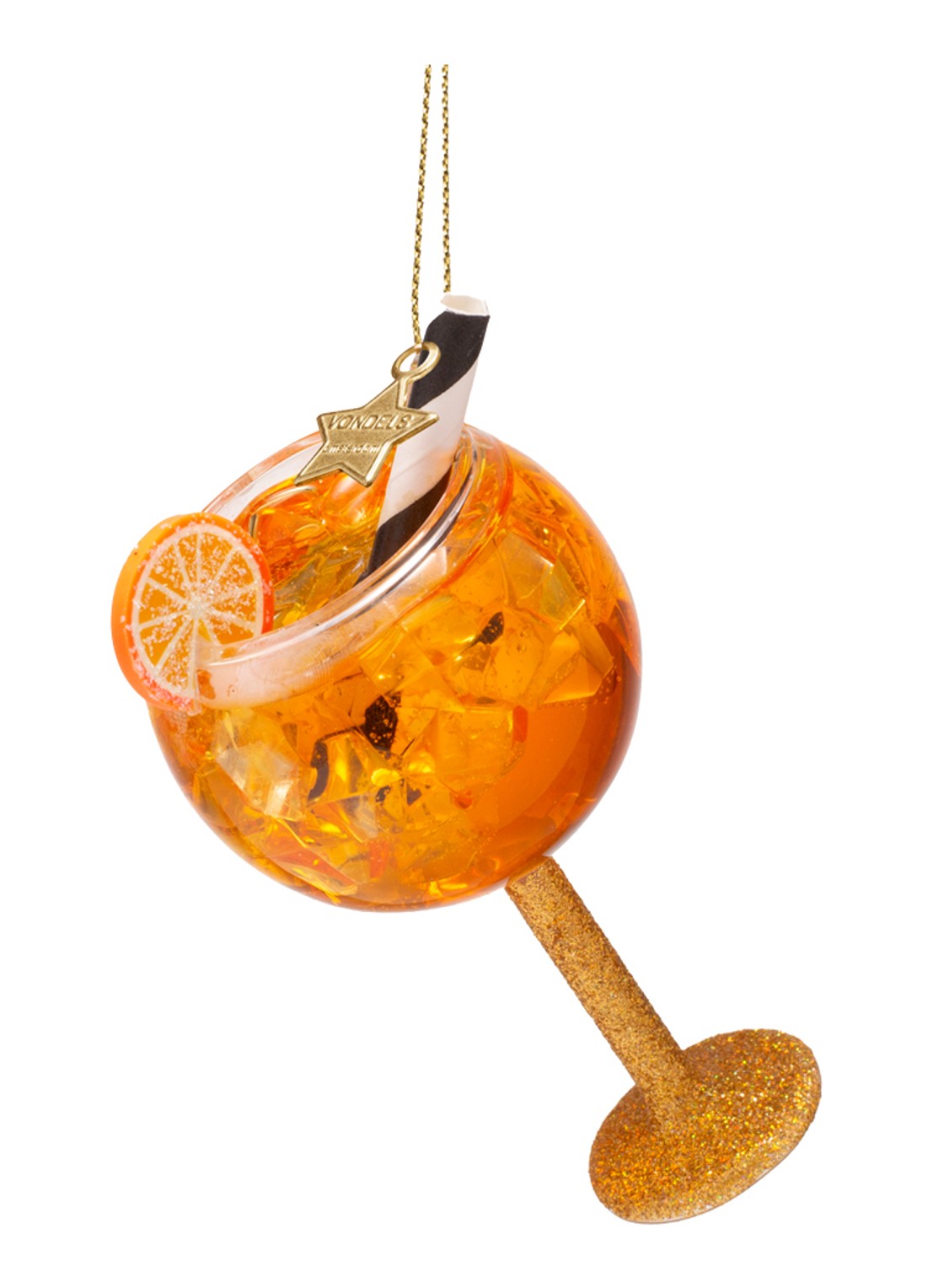Vondels Oranje Spritzer kersthanger 11 cm - detail oranje