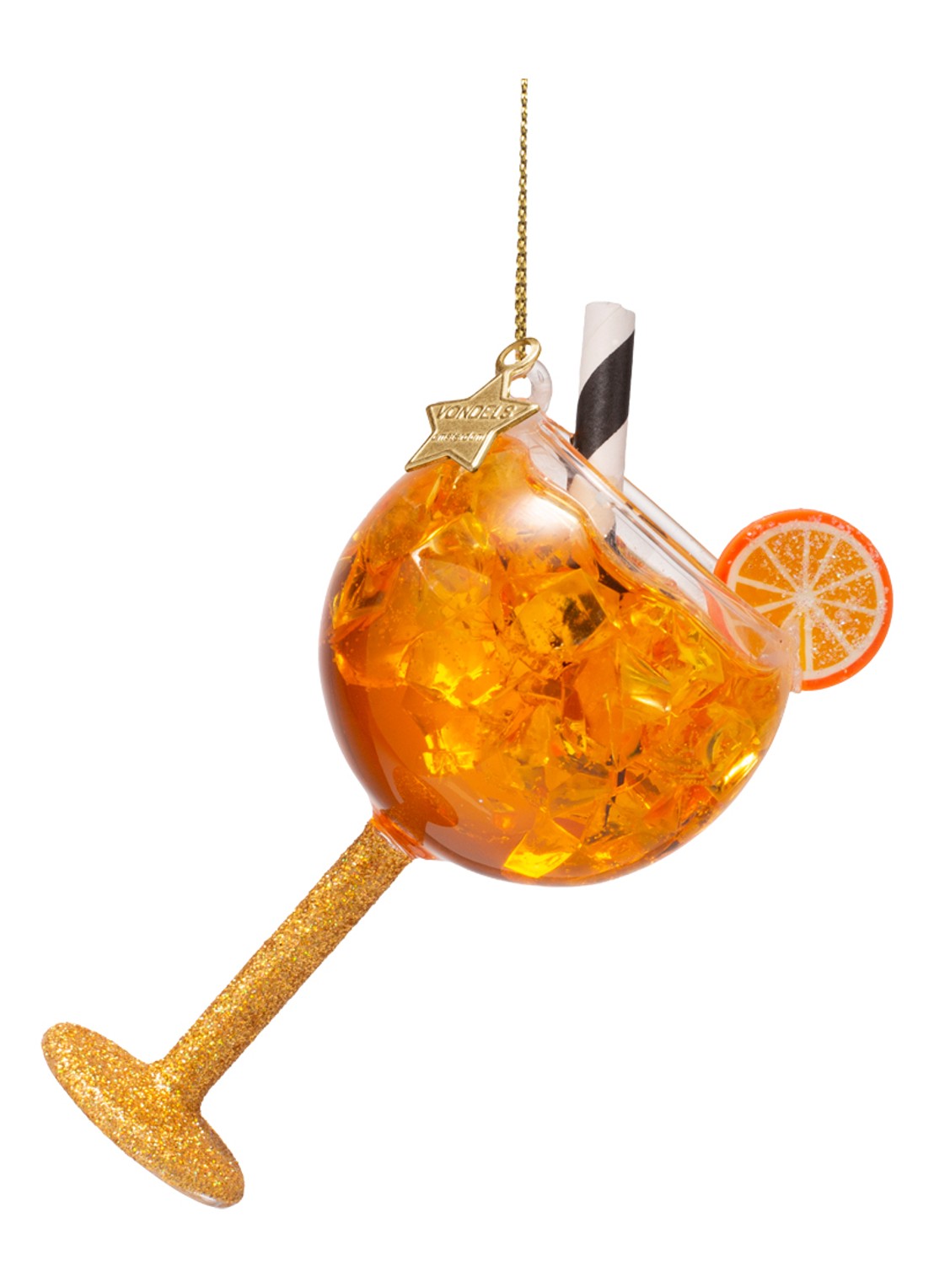 Vondels Oranje Spritzer kersthanger 11 cm - voorkant 2 oranje