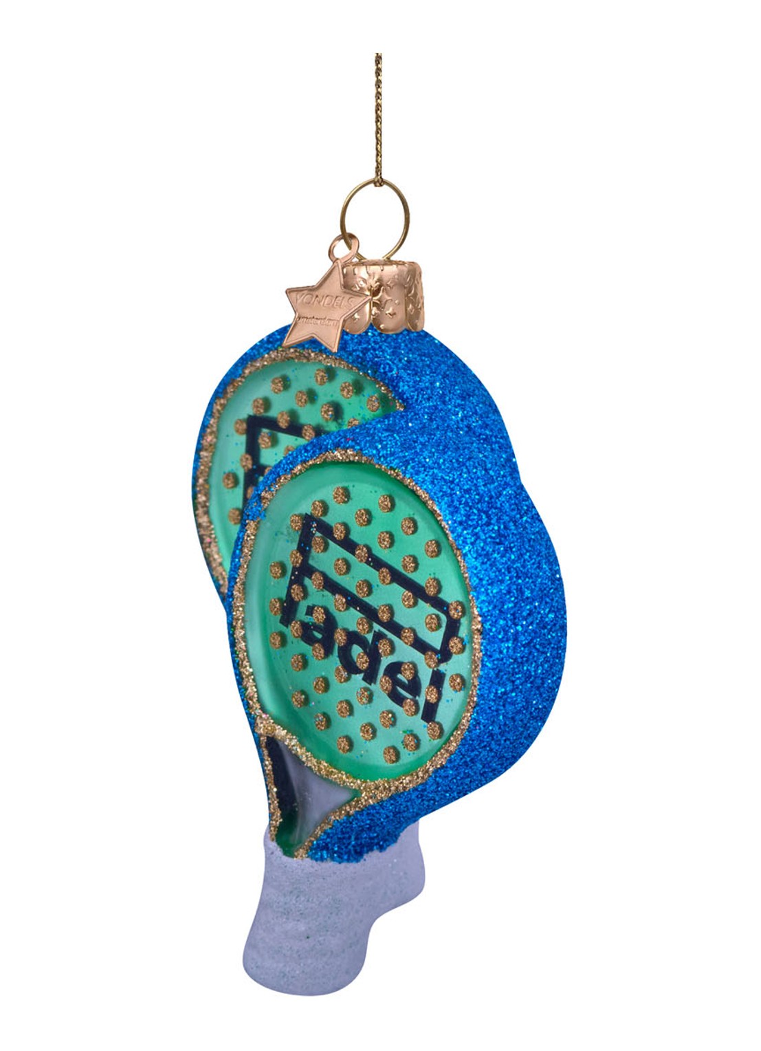 Vondels Padel Racket kersthanger 9,5 cm - detail 4 multicolor