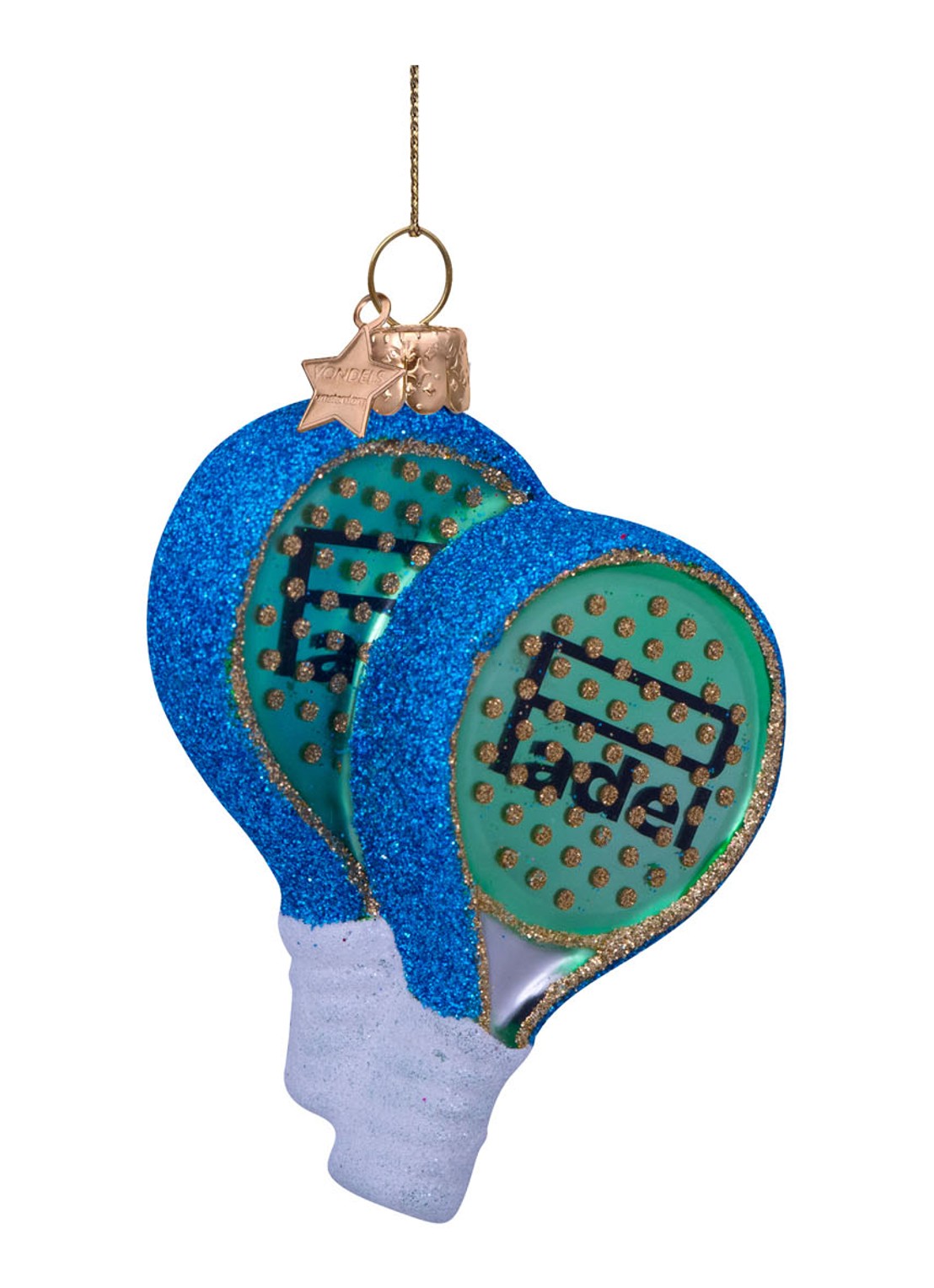 Vondels Padel Racket kersthanger 9,5 cm - detail 5 multicolor