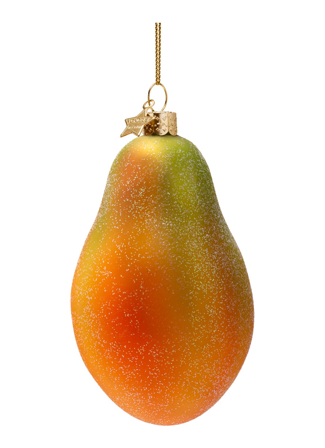 Vondels Papaya kersthanger 10,5 cm - achterkant 3 oranje