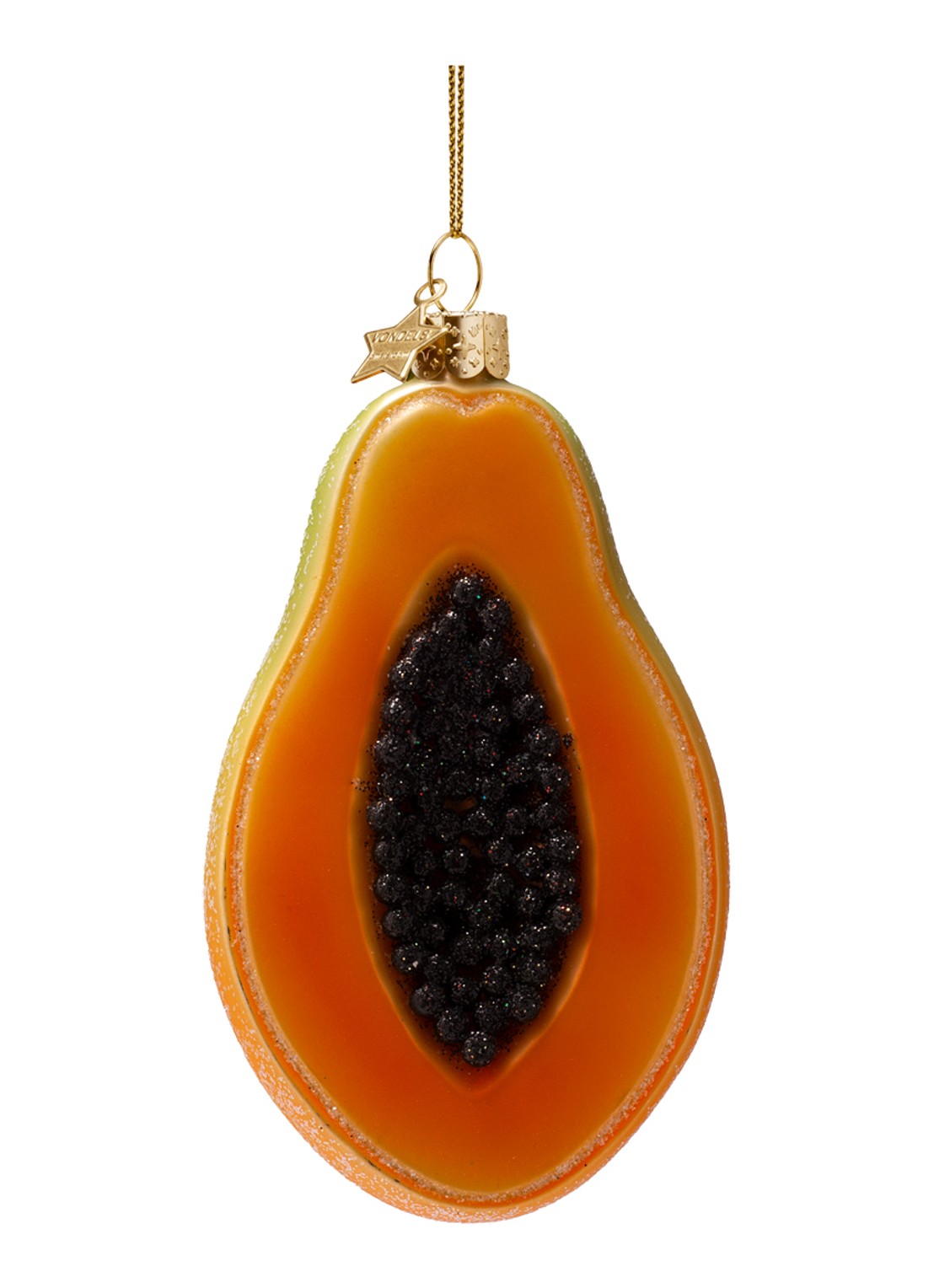 Vondels Papaya kersthanger 10,5 cm - detail oranje