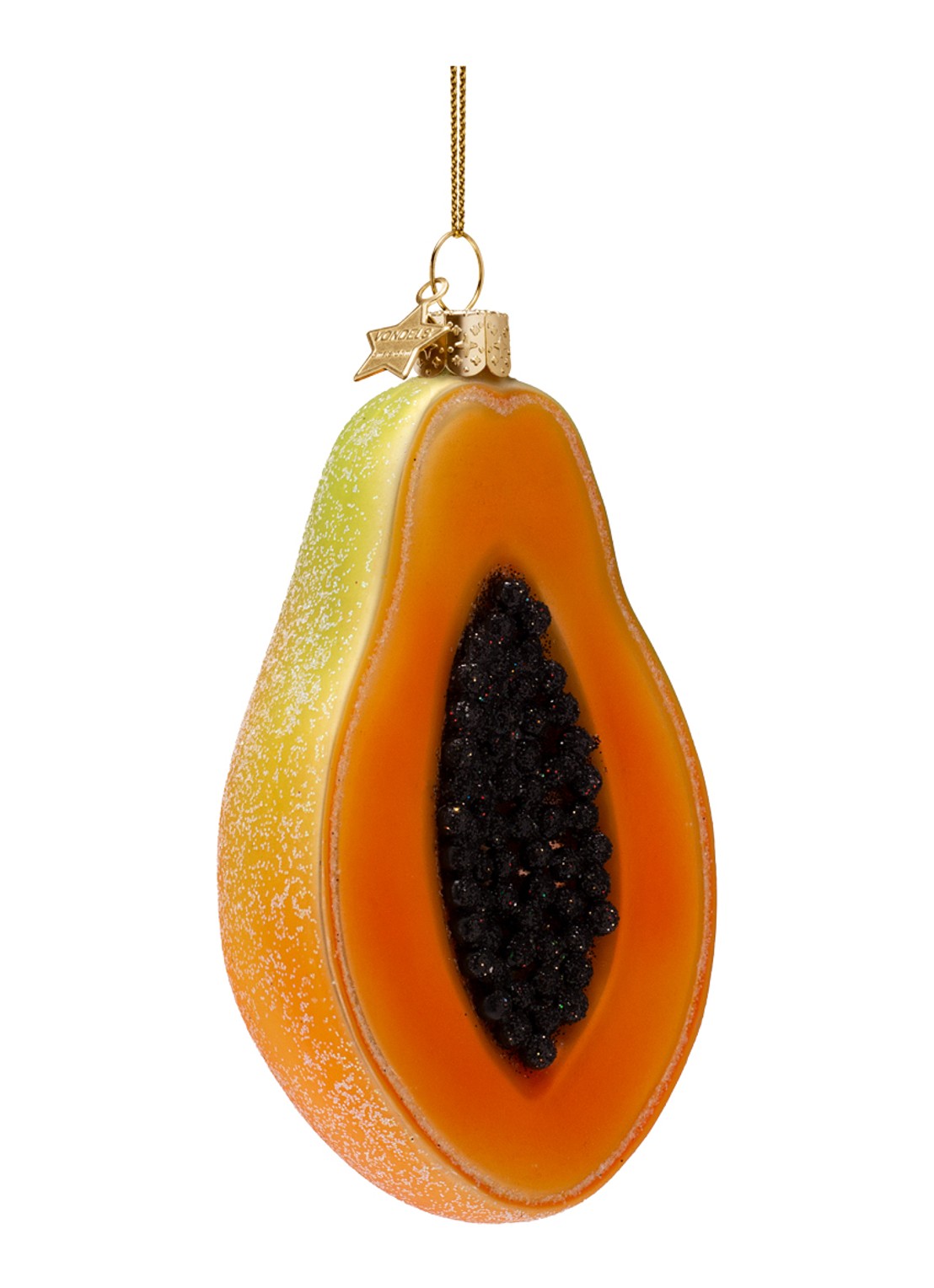 Vondels Papaya kersthanger 10,5 cm - voorkant 4 oranje