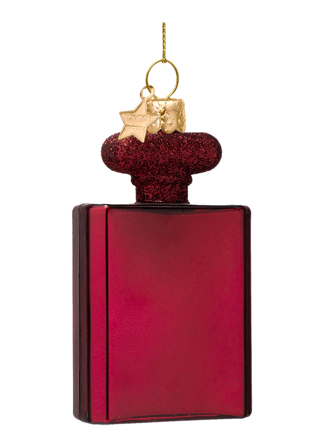 Vondels Parfum kersthanger 9 cm - achterkant rood