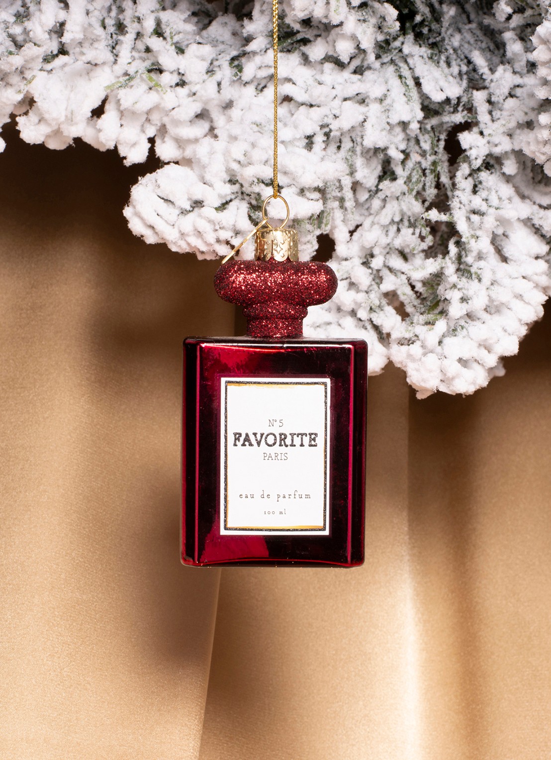 Vondels Parfum kersthanger 9 cm - voorkant 4 rood