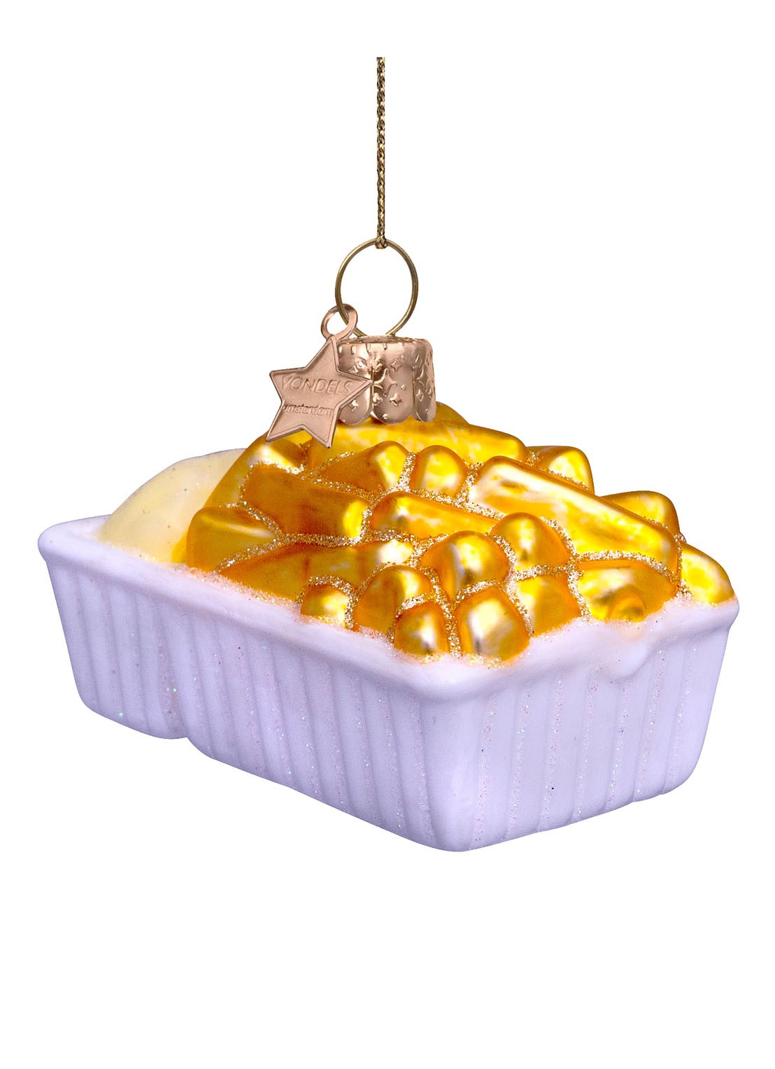 Vondels Patat met mayonaise kersthanger 6 cm - detail 2 wit