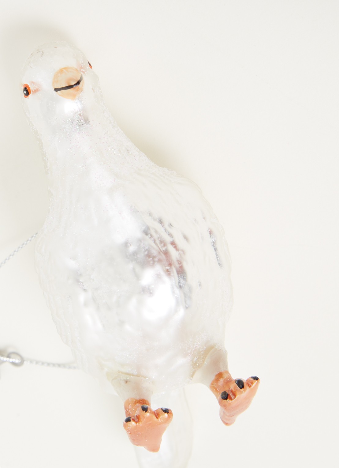 Vondels Pigeon kersthanger 7,5 cm - detail 3 parelmoer