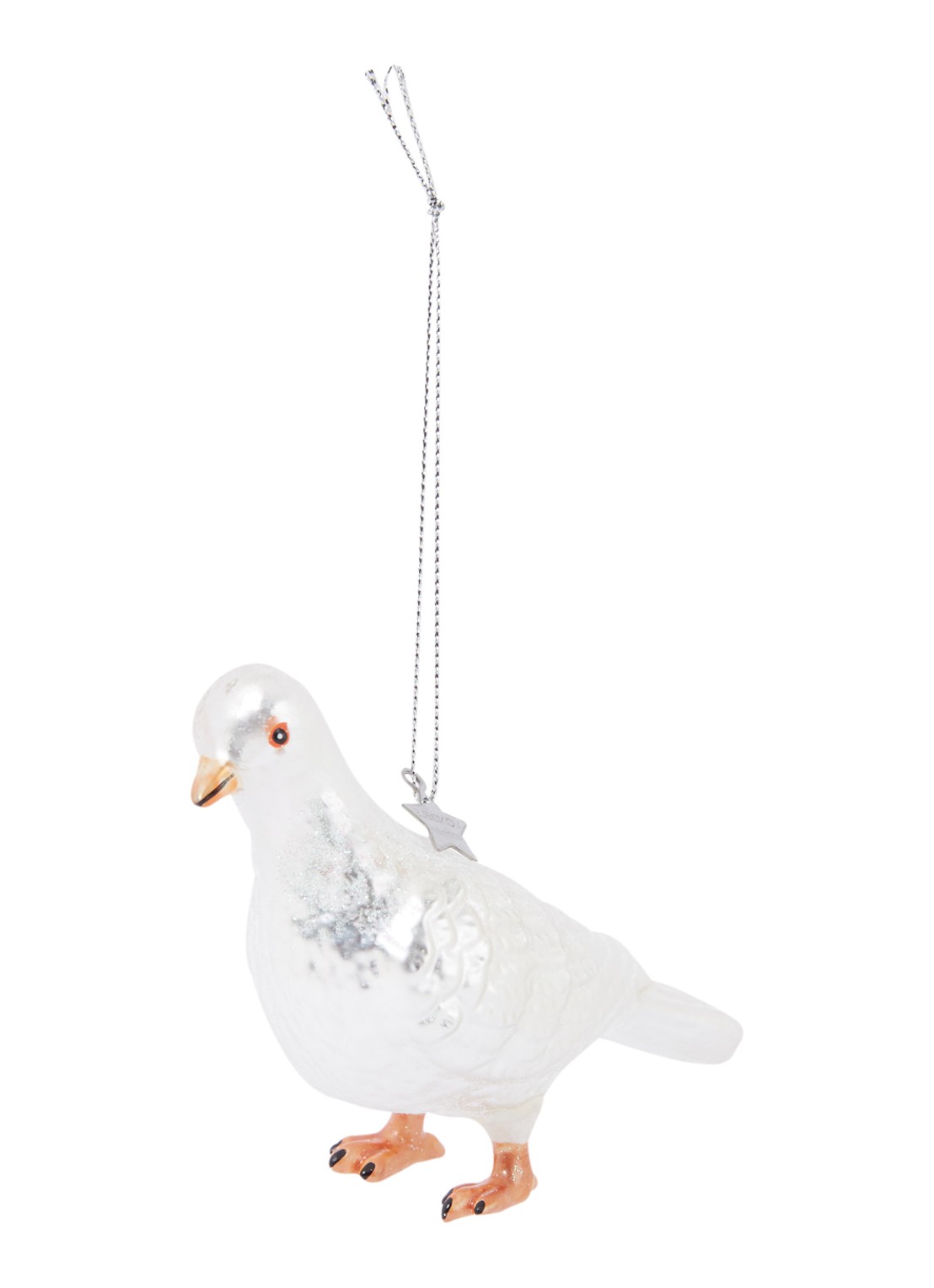 Vondels Pigeon kersthanger 7,5 cm - voorkant parelmoer